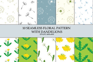 Seamless Floral Vector Patterns 50%