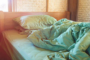 messy on bed