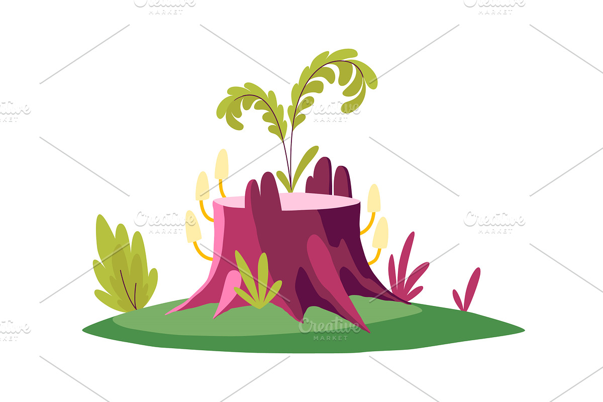 Pixel art of a tree stump with a, an Object Illustration by the8monkey