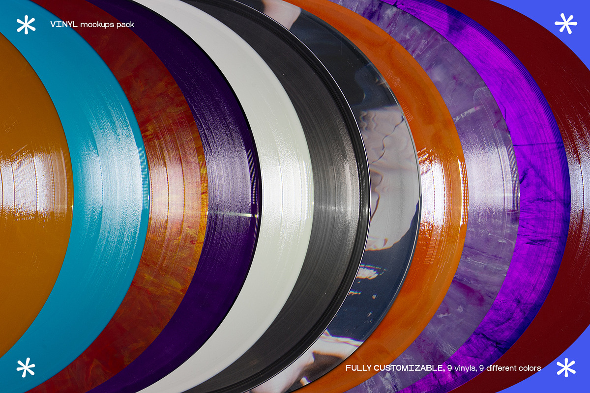 COLORED VINYLS MOCKUP PACK, a Templates & Theme by MDP TYPEFACES (Photo 6 of 6)