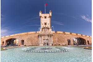 Puerta de Tierra fortress gate with, an Architecture Photo by kavalenkava