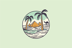 Desert scene with pyramids, a Food Illustration by nomlimo.com
