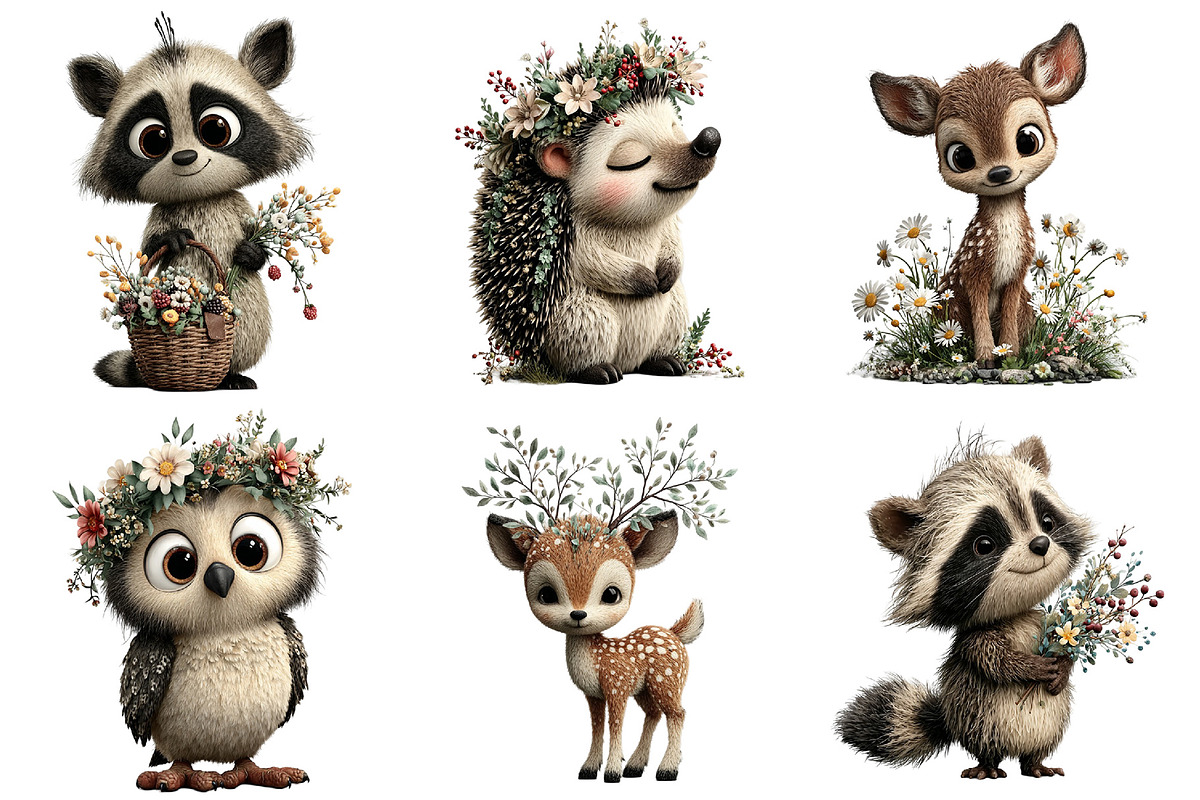 Whimsical Animale Clipart PNG, an Illustration by Daily.Designs (Photo 4 of 5)