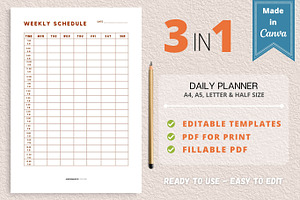 Weekly Planner Template, Canva