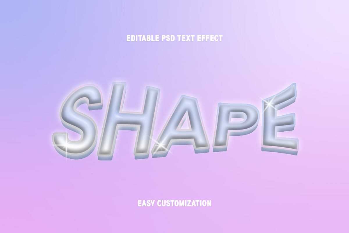 Glossy Silver 3D Text Effect preview 2