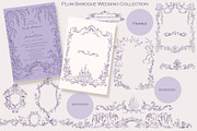 Plum Vintage Baroque Wedding Set, a Seasonal Illustration by AlenaVlasko stock Market (Thumbnail 1 of 8)