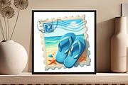 Retro Summer Postage Clipart, an Illustration by DreamCafeArt (Thumbnail 8 of 8)