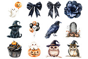 Watercolor Halloween Clipart, a Seasonal Illustration by CitraGraphics (Thumbnail 3 of 4)