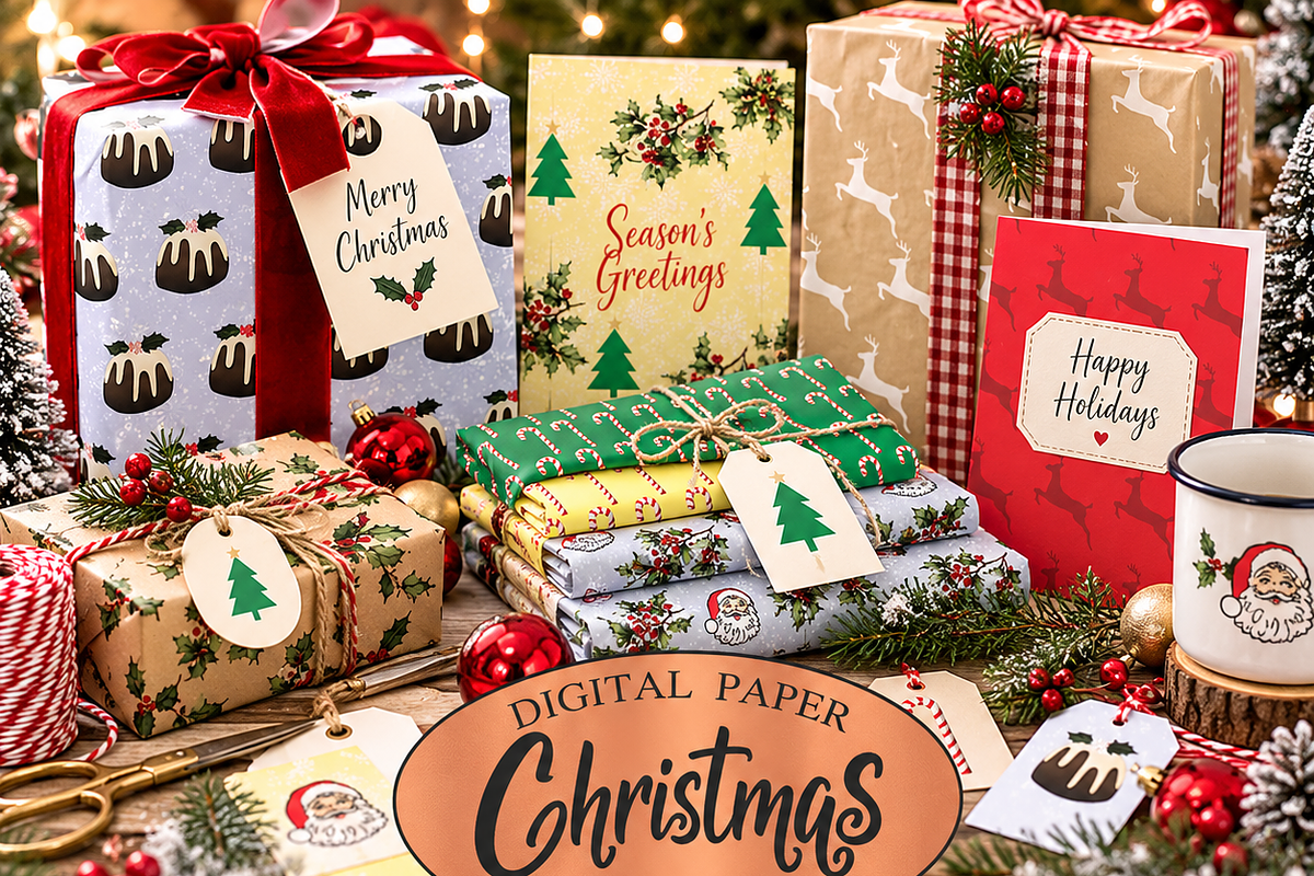 Christmas seamless patterns, a Pattern Graphic by Kiwi Fruit Punch (Photo 2 of 3)