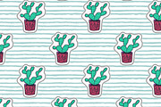 Hand drawn vector cactuses stickers, a Decorative Illustration by CreativeJourney (Thumbnail 5 of 6)