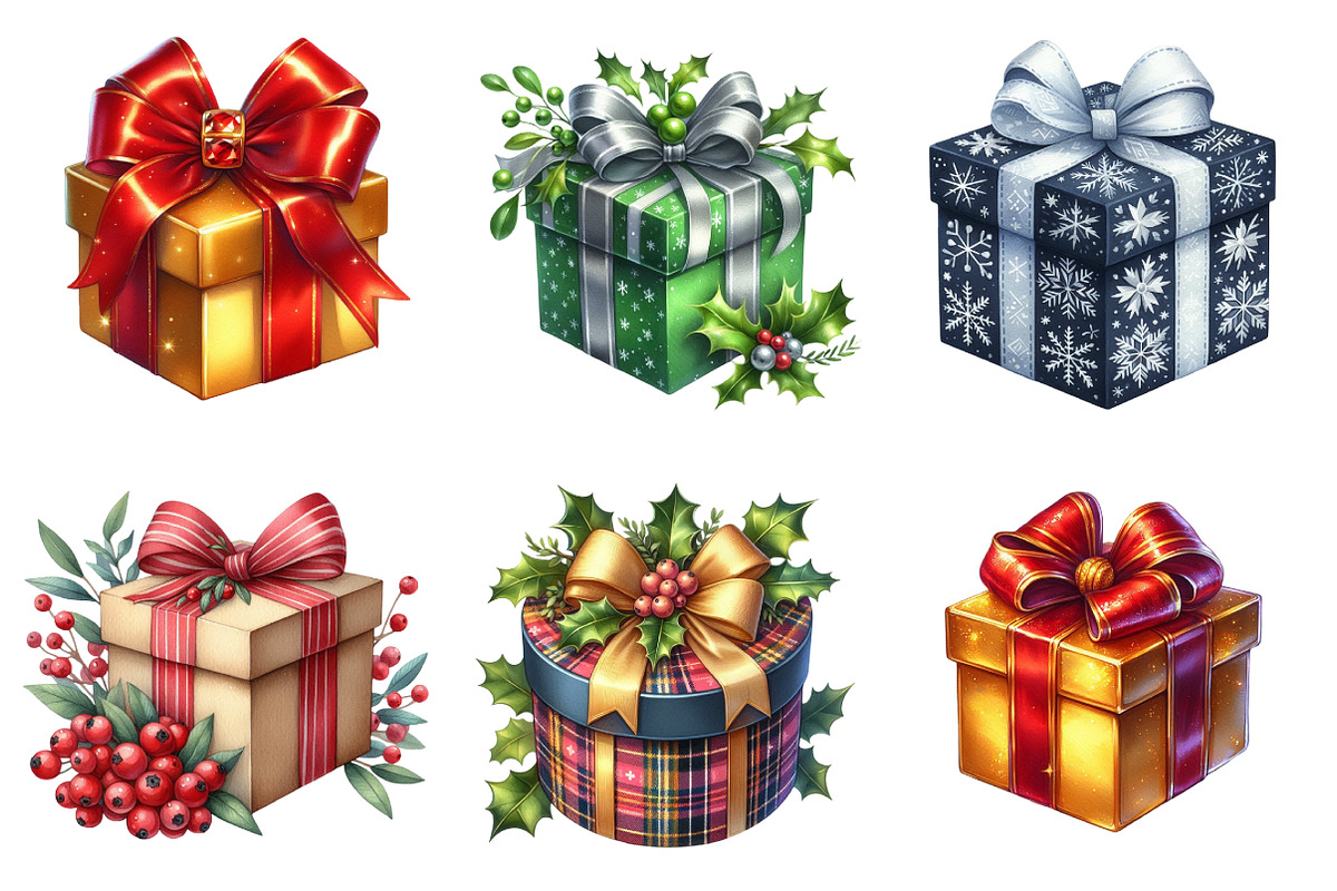 Christmas present clipart bundle, an Illustration by SinaCreation (Photo 4 of 7)