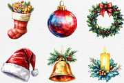 Cute Cartoon Christmas Clipart, an Illustration by Black Bird Studio (Thumbnail 5 of 6)