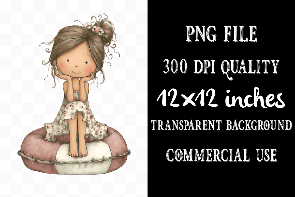 Little Summer Girl PNG Clipart, a Person Illustration by Designking (Photo 4 of 5)