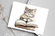 Watercolor Book Lover Clipart Bundle, an Illustration by Canvas Craft (Thumbnail 6 of 9)