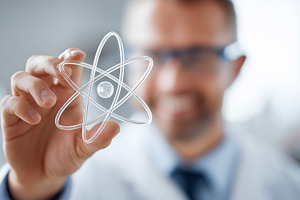 Scientist holding atom model, a Health & Medical Photo by MistyDay