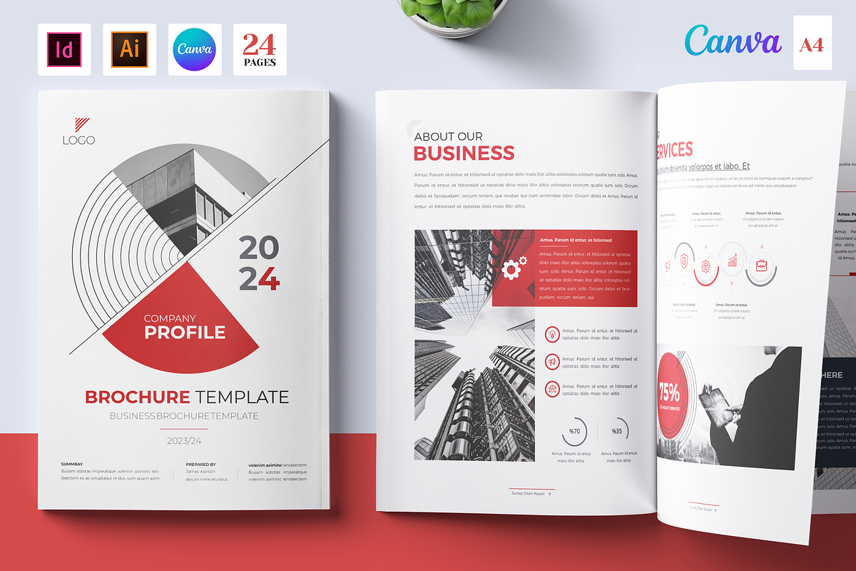 Company Profile | Canva | Ai | ID, a Brochure Template by Template Zone (Photo 1 of 8)
