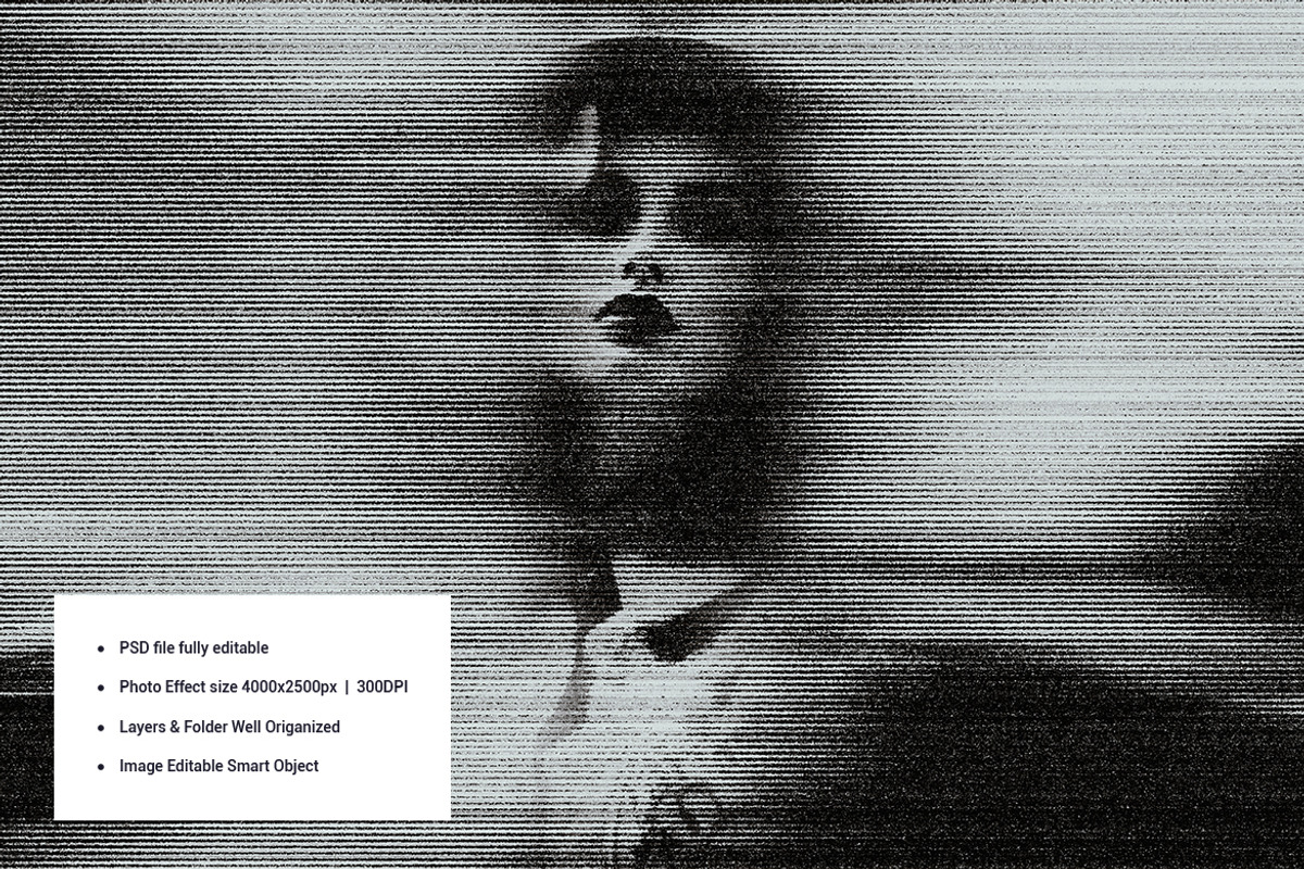 Photocopy Scan Lines Photo Effect, a Layer Style Add-On by iDoodle Studio