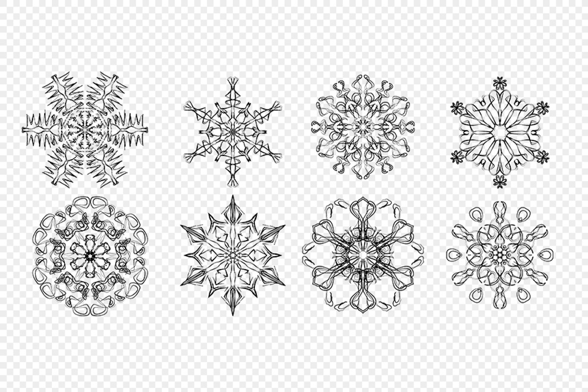 Unique Snowflakes Isolated on a Clea, an Object Graphic by BazziBa♥ (Photo 5 of 5)