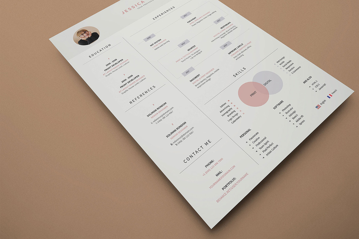 Modern Resume CV Template, a Resume Template by UX-group (Photo 3 of 8)