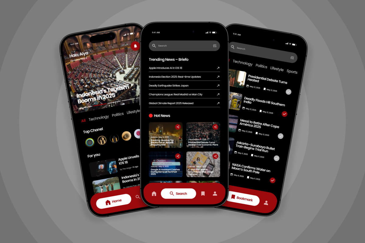 Briefo - News Portal App Design, an App Template by twinstd (Photo 4 of 5)