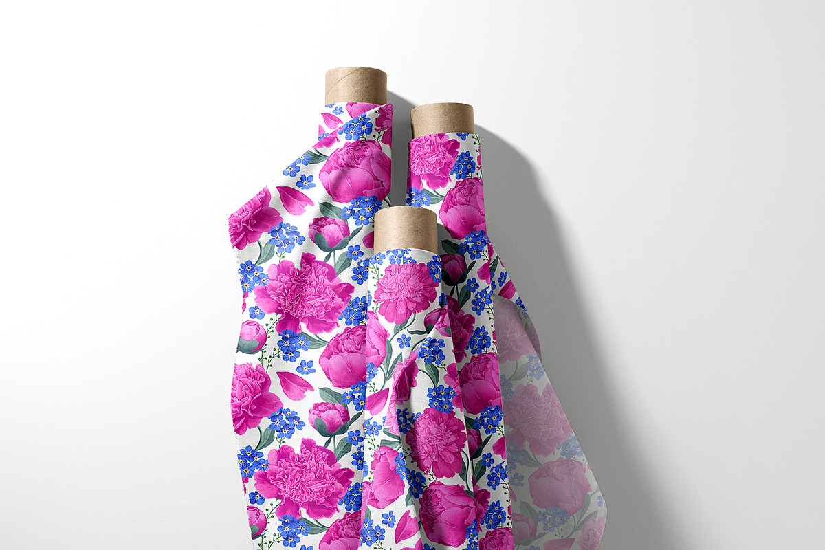 Pattern Peonies Forget-Me-Not, a Pattern Graphic by MarynaPetrovska (Photo 5 of 12)