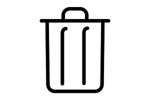 Trashcan icon, an Outline Icon by Sumberpangan