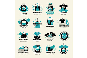 Cleaning logo. Laundry service, a Graphic by Onyx