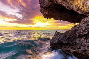 Majestic Rocky Arch by the Sea, a Nature Photo by Virgo Studio