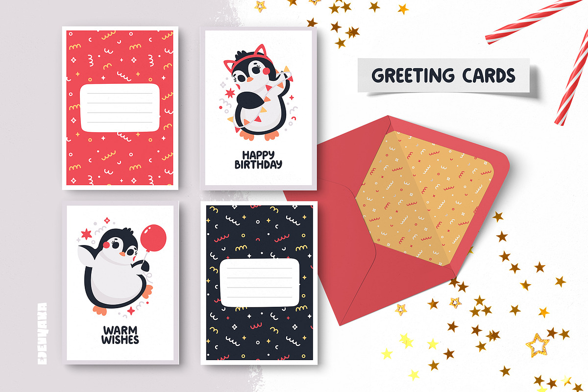 Penguin Party Creator | SVG & PNG, an Animal Illustration by Ejevyaka (Photo 8 of 8)