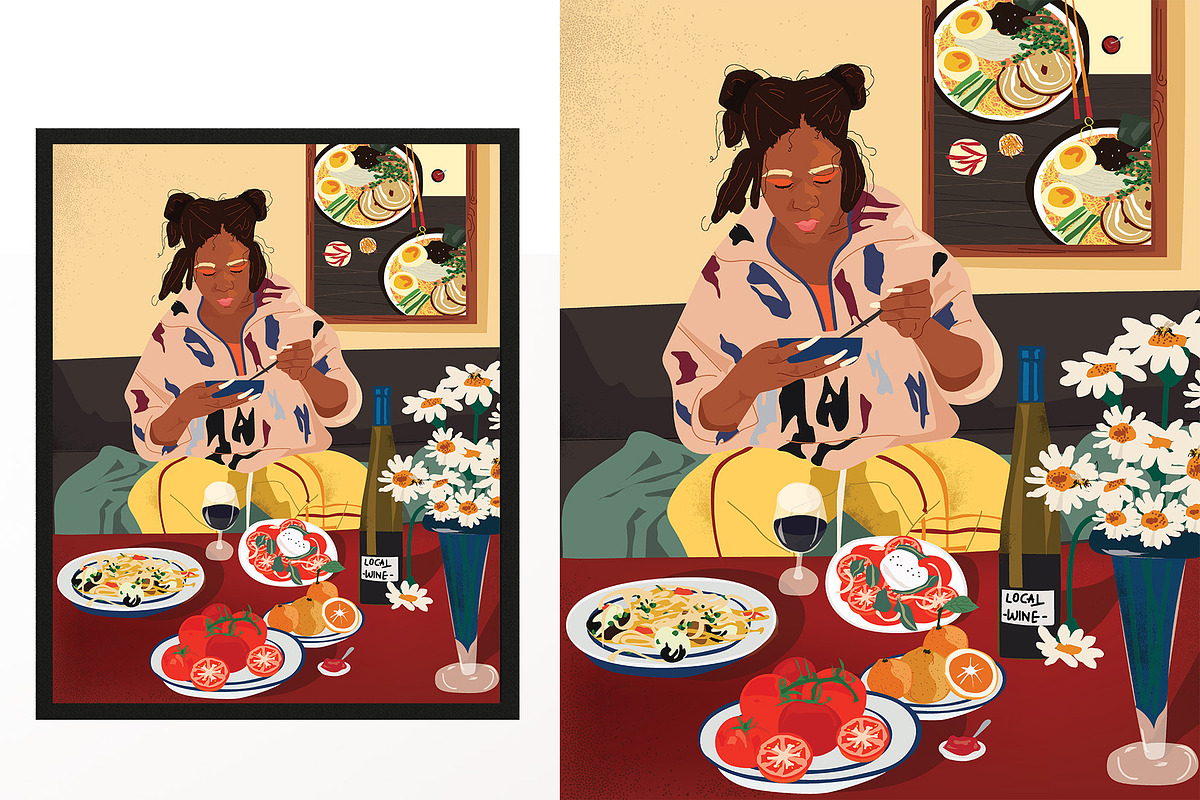 Food Lover x2 Posters Prints, a Food Illustration by Phathudesignsshop (Photo 2 of 3)