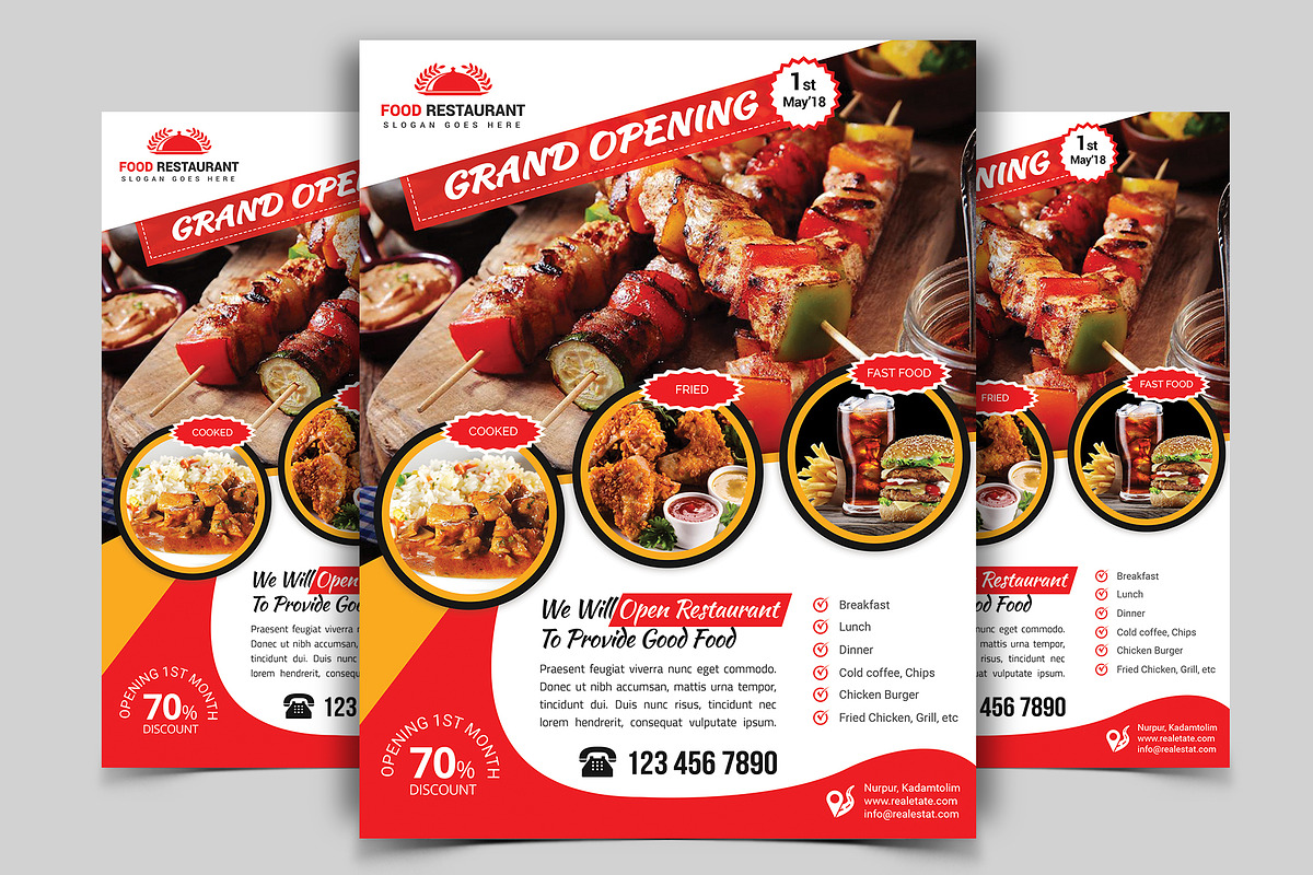 10 Restaurant Flyers Bundle 90% OFF, a Flyer Template by Imagine Design Studio (Photo 5 of 12)