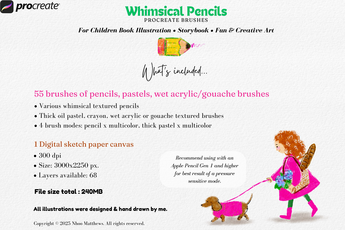 Procreate Whimsical Pencil Brushes, a Brush Add-On by Fashion Workshop Bkk (Photo 3 of 11)