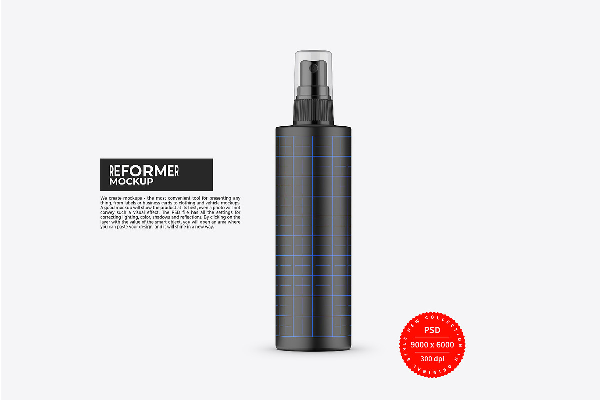 Matte Spray Bottle Mockup, a Packaging Mockup by Reformer Mockup (Photo 5 of 6)