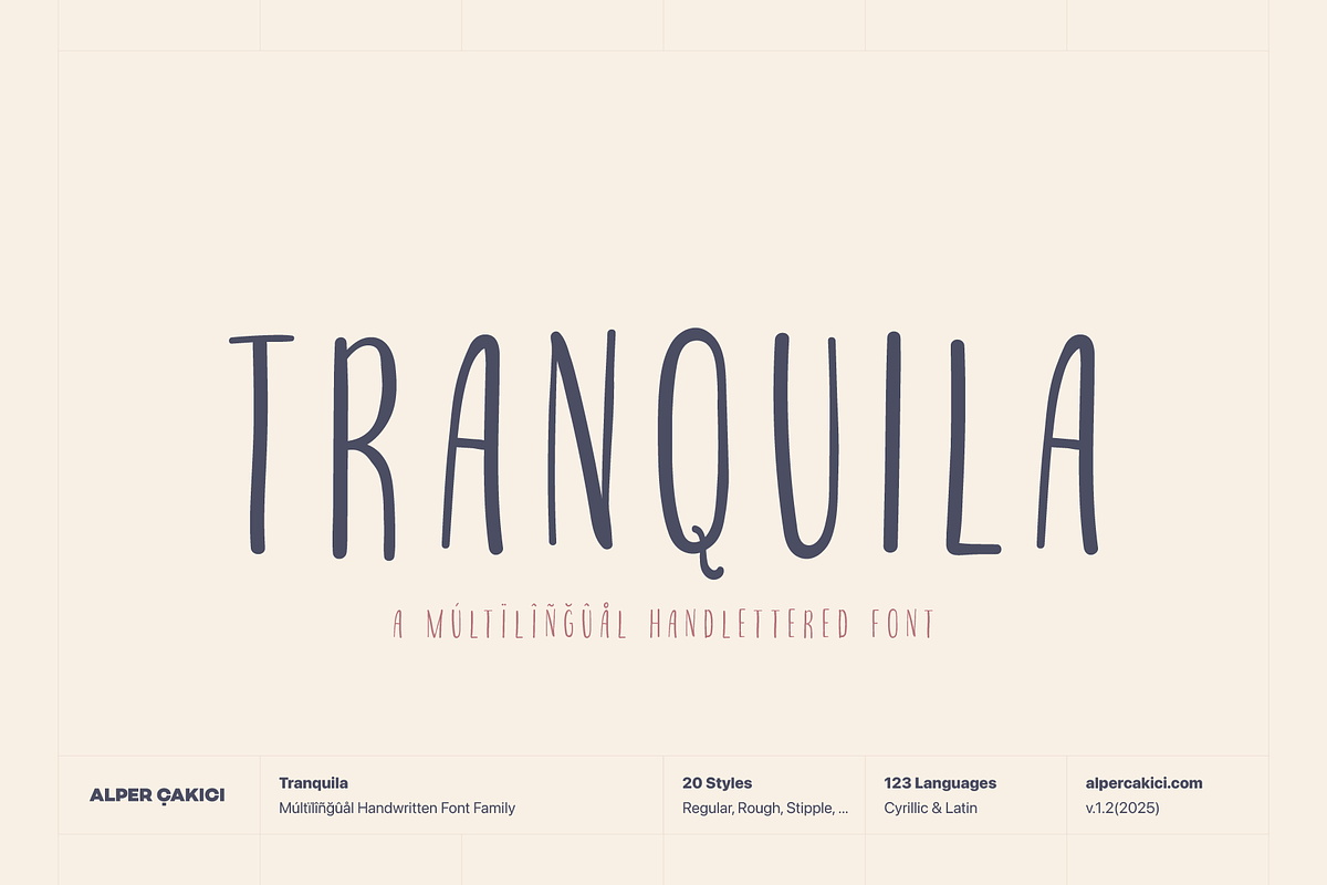 Tranquila Handwritten Font Family, a Script Font by alpercakici (Photo 1 of 15)