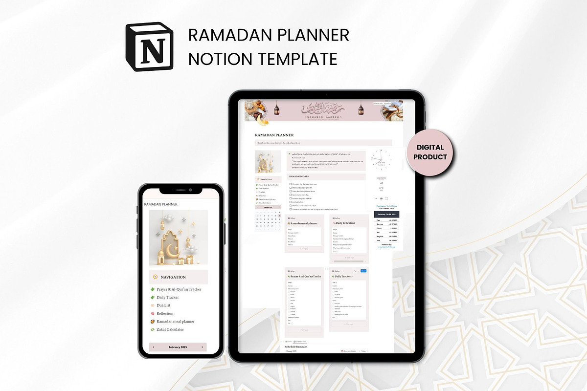 Ramadan Tracker Notion Template, a Design Template by Neelam (Photo 2 of 4)