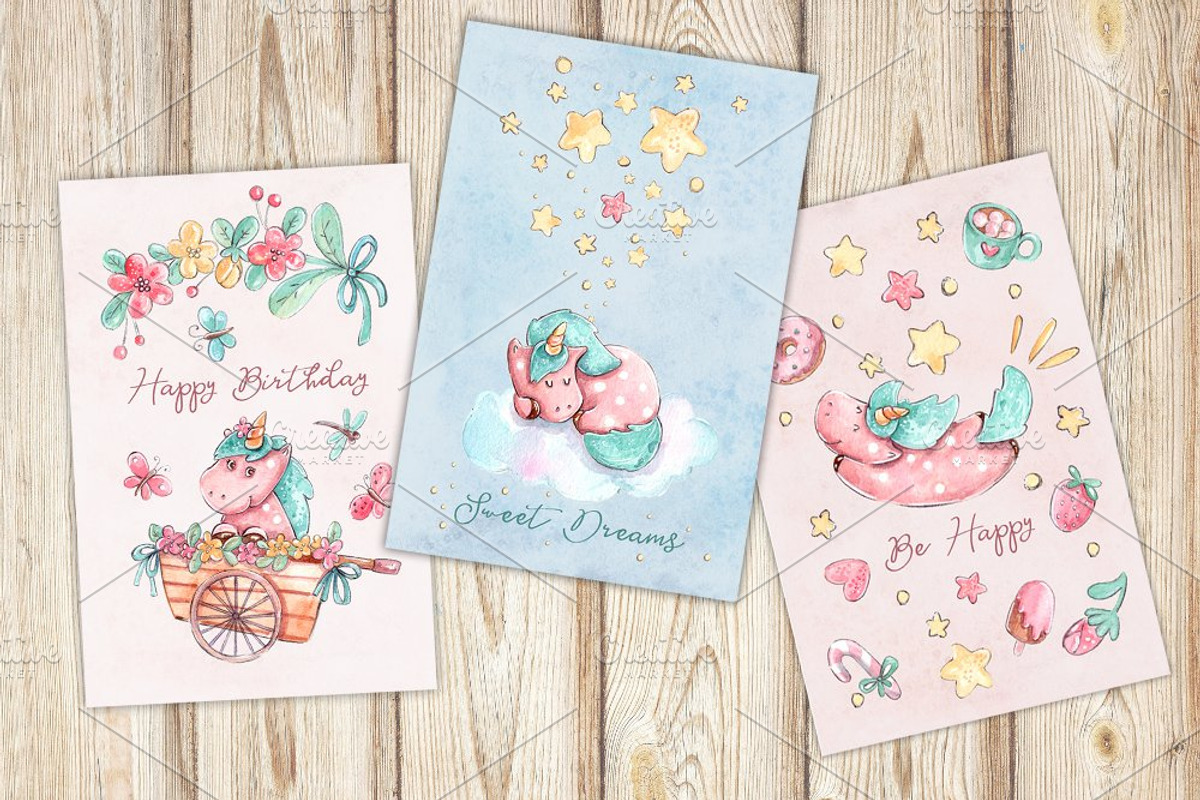 Sweet Unicorns set +6 patterns, a Decorative Illustration by Kristina Crocus (Photo 5 of 5)