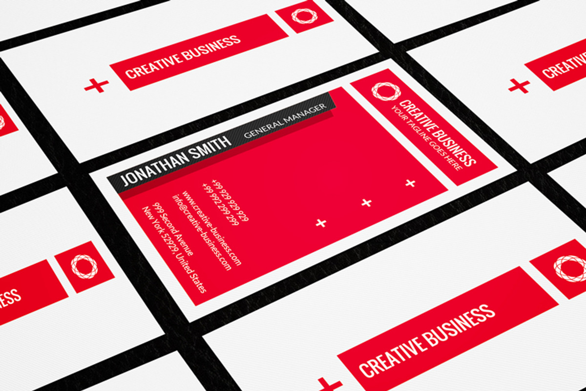 Red & White Business Card CM028, a Business Card Template by annozio (Photo 3 of 4)
