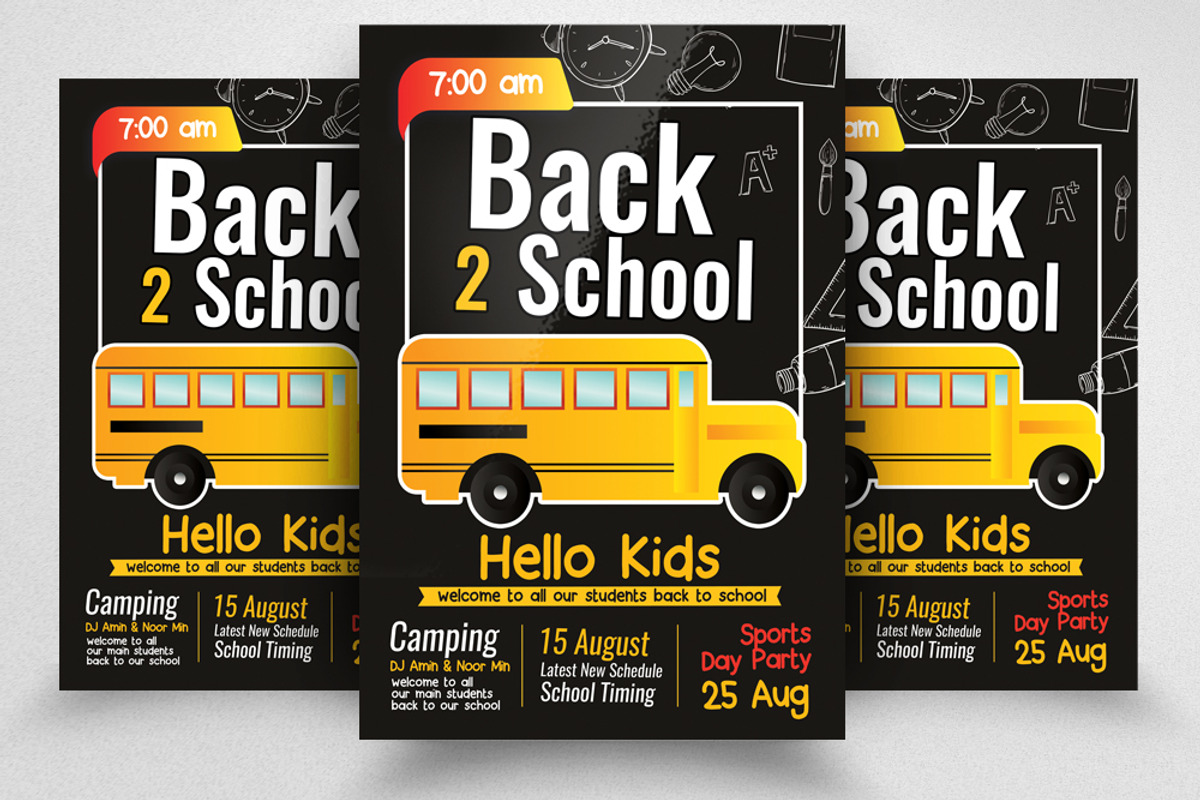 Back to School Flyer Psd Template, a Flyer Template by Psd Templates (Photo 1 of 2)