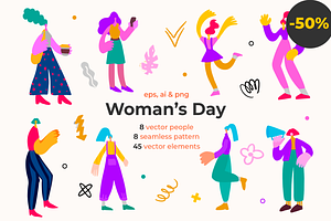Female characters (drawn flat style)