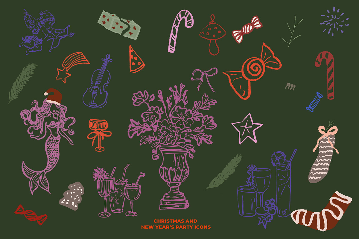 Hand Drawn Christmas & New Year Icon, an Object Graphic by Laras Wonderland (Photo 9 of 10)