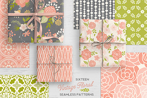 Vintage Floral Vector Patterns