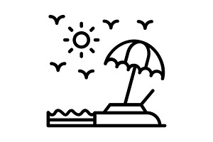 Beach Line Icon, an Icon by Pexelpy