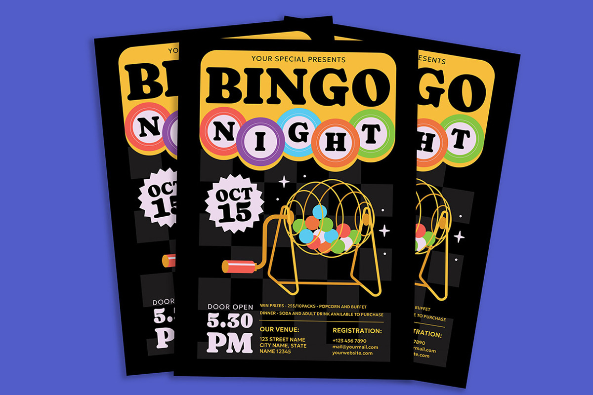 Fun Bingo Night Flyer, a Flyer Template by Gumico Studio. (Photo 3 of 3)