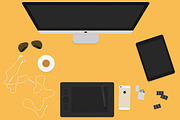 Flat Hero Header Creation Kit, an Object Graphic by Medialoot (Thumbnail 2 of 5)