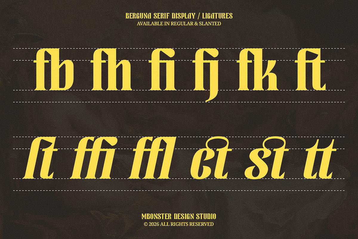 Berguna - A Serif Display Typeface, a Serif Font by Mbonster Design Studio (Photo 6 of 10)