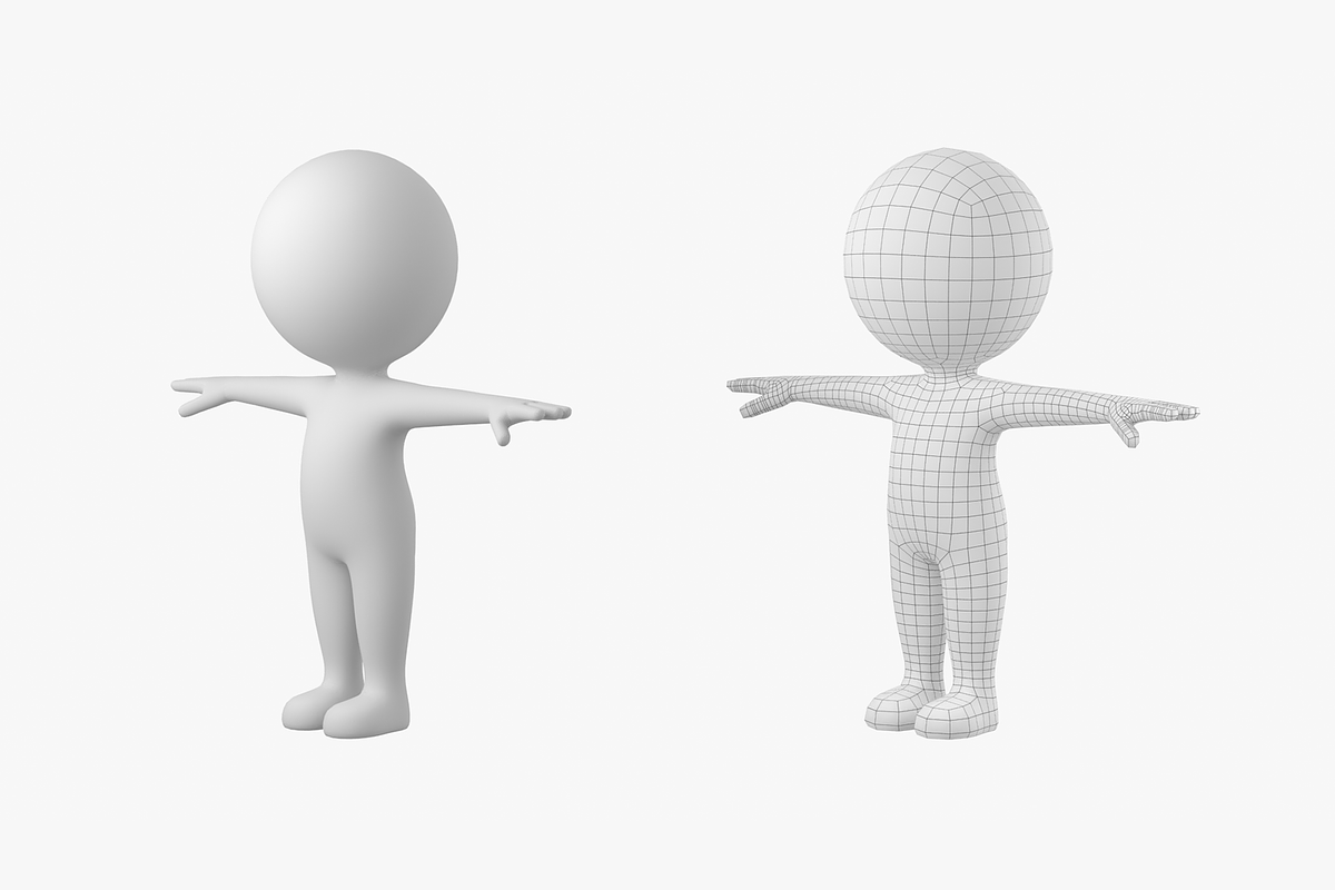 Cute Stickman in T-Pose CAT Rig, a Characters & Person 3D Model by VK Studio (Photo 10 of 19)