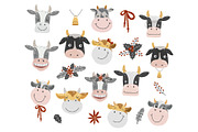 Christmas Cow face svg clipart, an Object Graphic by KupalinaArt (Thumbnail 2 of 6)