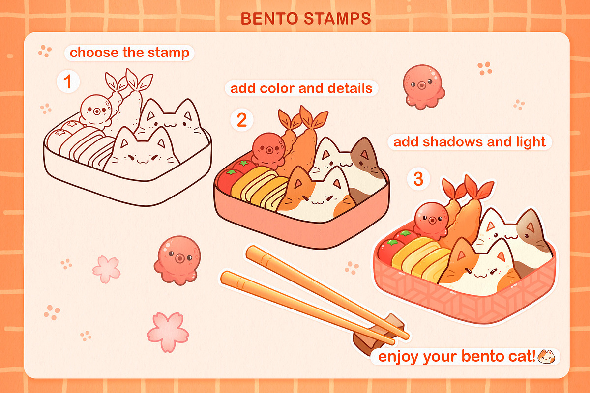 Procreate Brushes Anime, Cute Stamps, a Food Illustration by InkPrintsTattoo (Photo 3 of 7)