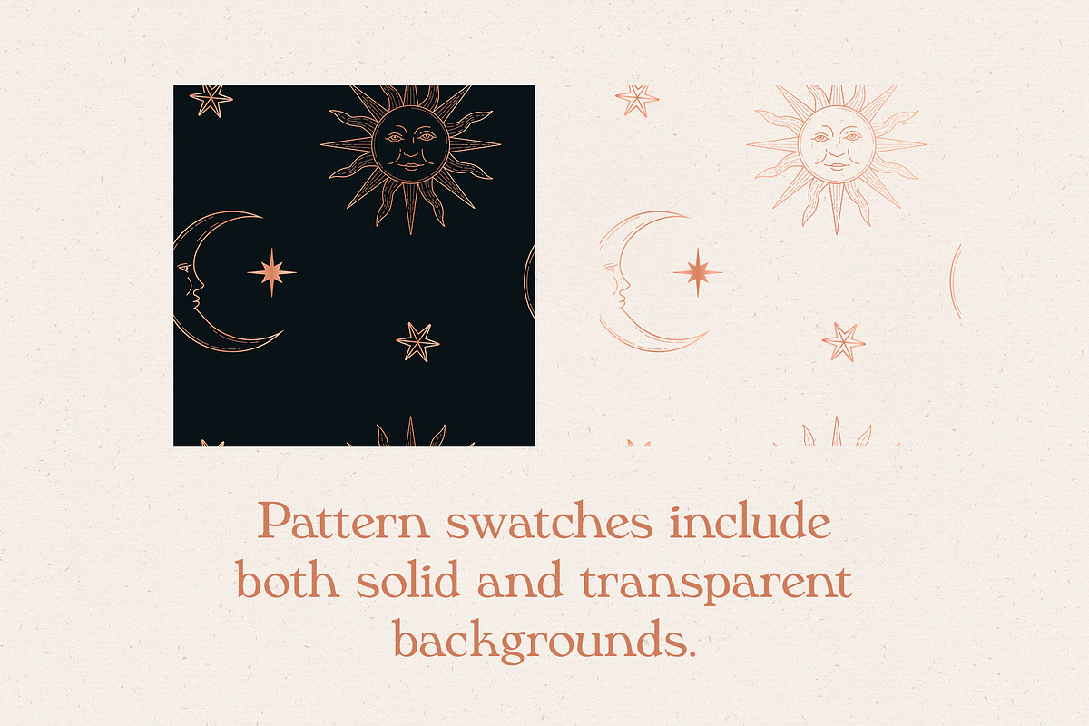 Celestial Seamless Patterns, a Pattern Graphic by Megs Lang (Photo 5 of 10)