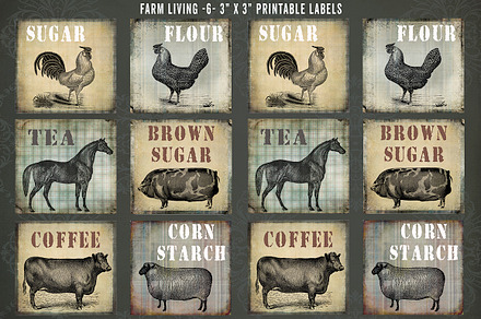 Farm Living Labels & Custom Template, a Card Template by Le Paper Cafe
